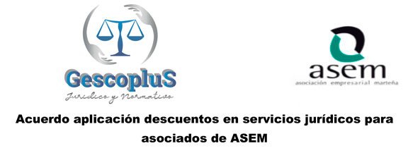 Acuerdo aplicación descuentos en servicios jurídicos para asociados de ASEM
