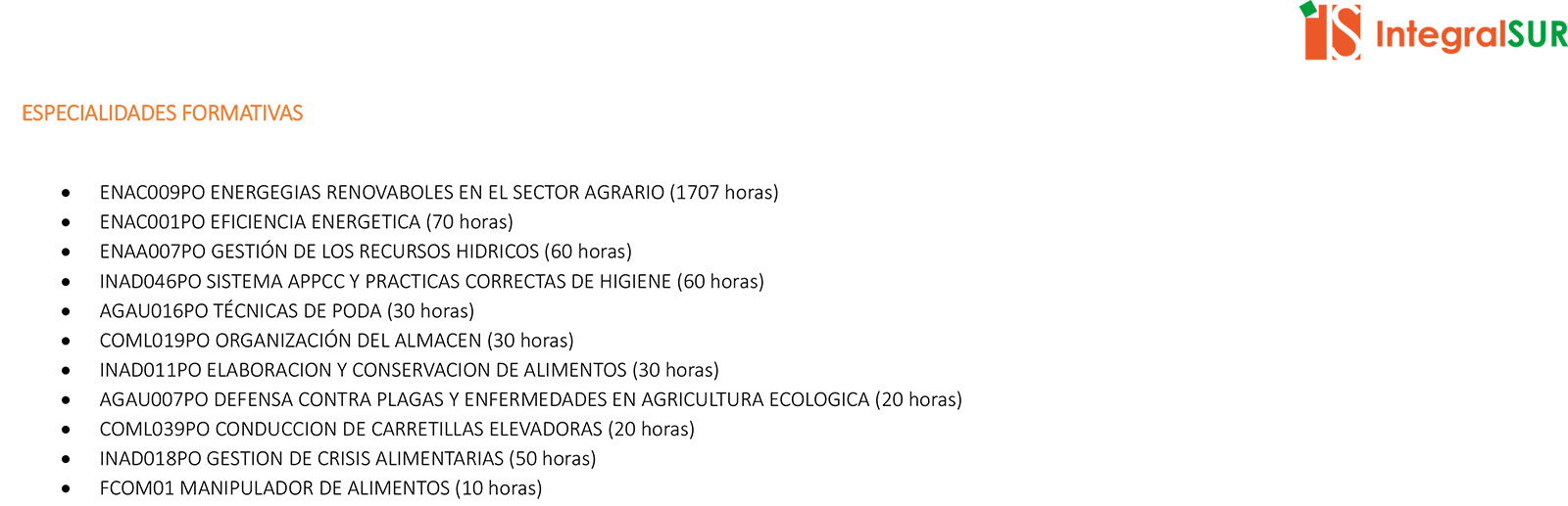 Cursos Agricultura