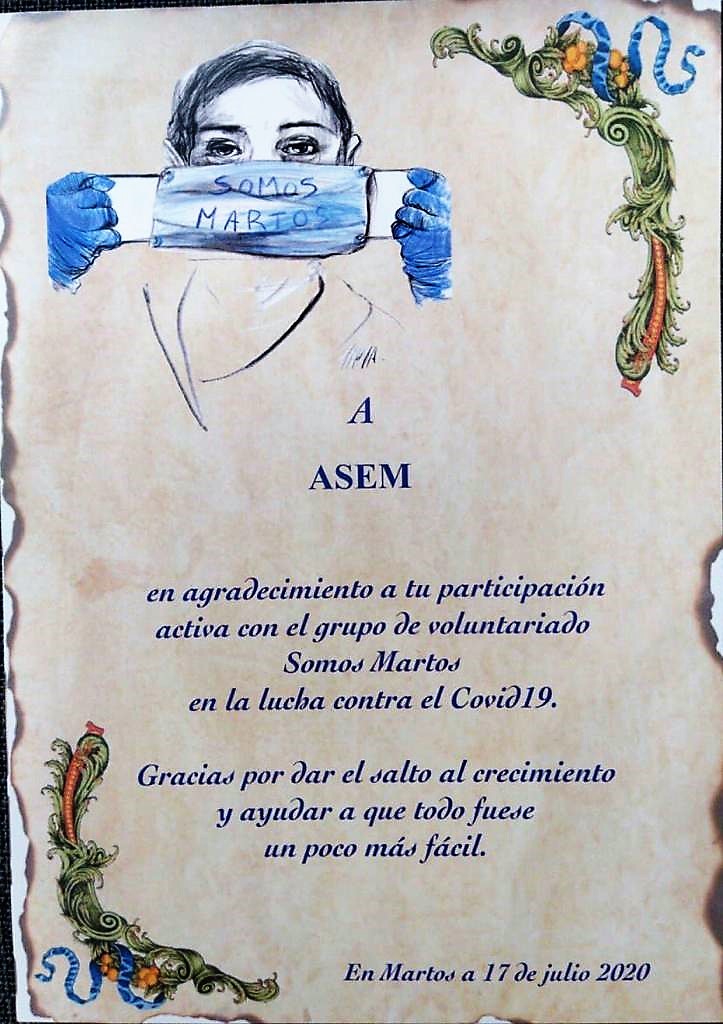 ASEM agradece al grupo solidario 
