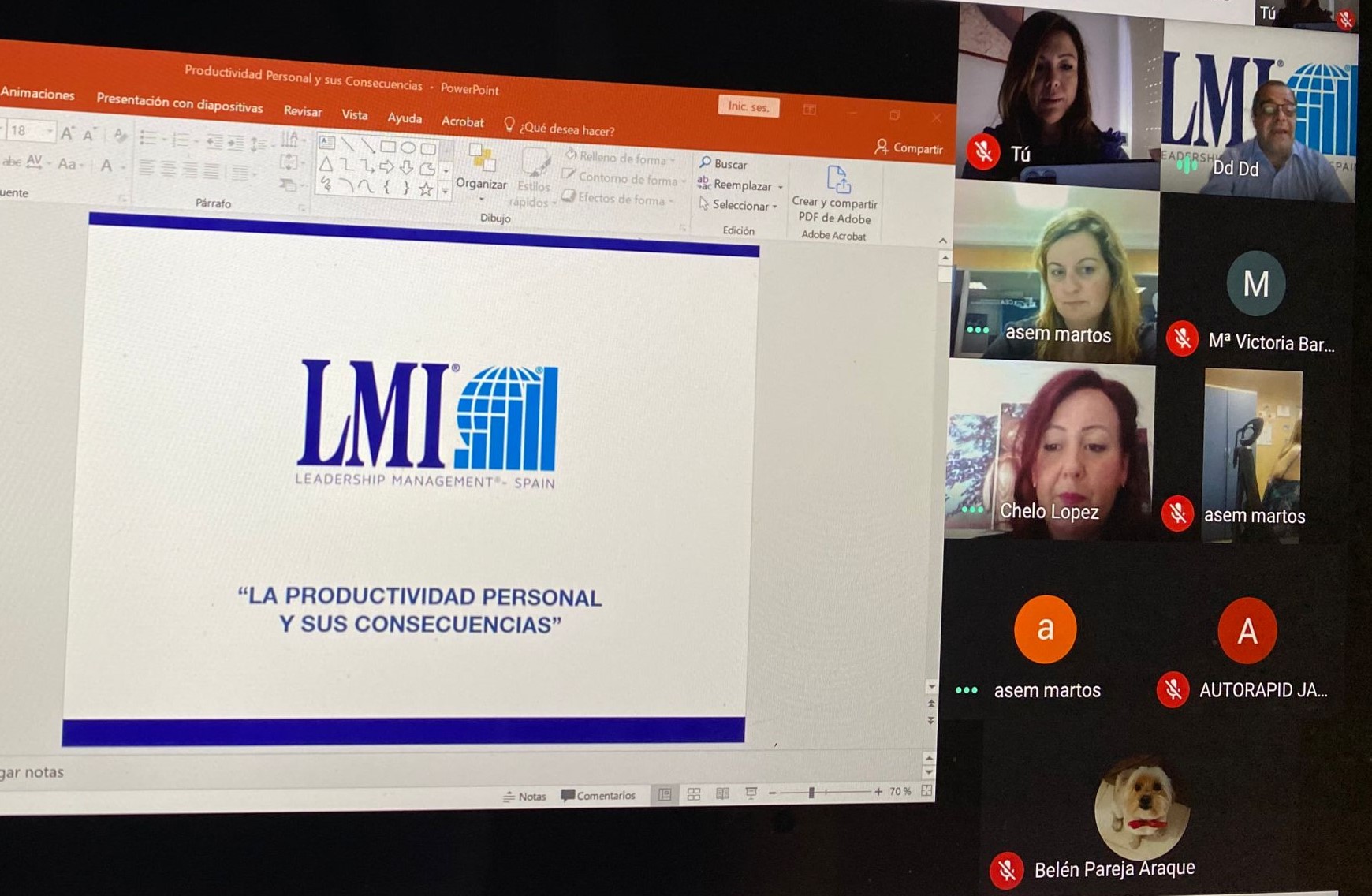 Nueva Formación del programa Mentoting Martos, Liderazgo Femenino sobre Gestión del Tiempo y Productividad con el experto David Escotto de la Empresa LMI