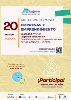 Talleres Participativos de la Estrategia de Desarrollo Local de la Sierra Sur de Jaén 2023-2027